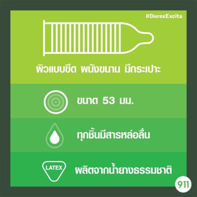 ดูเร็กซ์ เอ็กซ์ไซตา ถุงยางผิวไม่เรียบ
