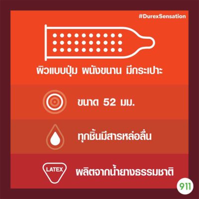 ดูเร็กซ์ เซนเซชั่น ถุงยางผิวไม่เรียบ