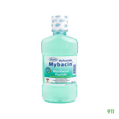 น้ำยาบ้วนปาก มายบาซิน สูตรผสมฟลูออไรด์ Mybacin Mouthwash Fluoride