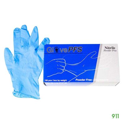 โกลฟส์ พีเอฟเอส ถุงมือทางการแพทย์ไนไตร สีฟ้า ไม่มีแป้ง Glove PFS Powder Free