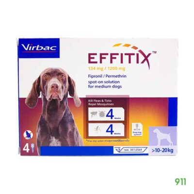 เอฟฟิติค สำหรับสุนัข 10-20 กิโลกรัม Virbac Effitix For Dog 10-20 Kg.