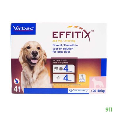 เอฟฟิติค สำหรับสุนัข 20-40 กิโลกรัม Virbac Effitix For Dog 20-40 Kg.