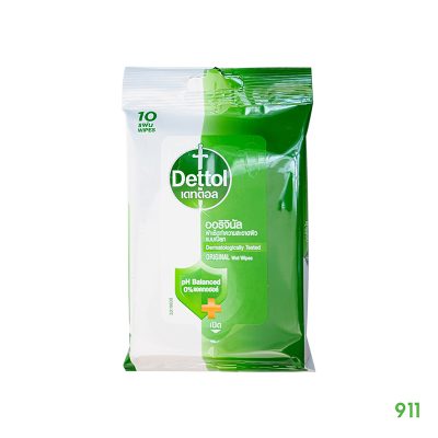 เดทตอล ออริจินัล ผ้าเช็ดทำความสะอาดผิวแบบเปียก Dettol Original Wet Wipes